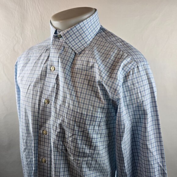 Brooks Brothers Shirt Mens 15.5 2/3 Blue Button Up Dress Regent Non Iron Check - Picture 3 of 7